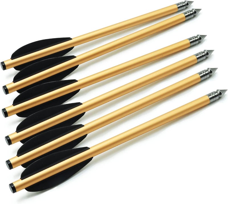 HANDBAIGE 6.3'' Mini Aluminium Crossbow Bolts Arrows with Metal Tip for 50-80lbs Crossbow Archery Hunting Practicing Precision Target Dart Outdoor Shooting Game 6/12Pcs - Image 4